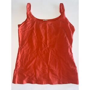 AK ANNE KLEIN Bright Orange Tank Top Plus Size S Stretch Cotton Full Figure